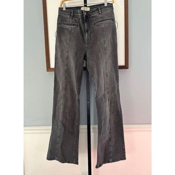 New Free People Firecracker Flare Jeans Size 31 Black - Picture 7 of 7